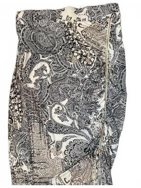 Cache Women's Black and White Paisley Print Convertible Tube Dress/Skirt Size 2